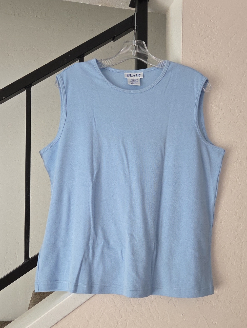 BLAIR Pastel Blue Sleeveless Crewneck Tank Size L